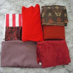 5lb Box Fabrics Red Prints Solid Colors 1+ Yard Remnant & Smaller Pieces